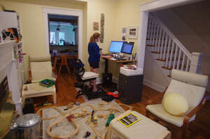 Sarah's in-home office space
