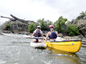 Sarah and David with their favored watercraft