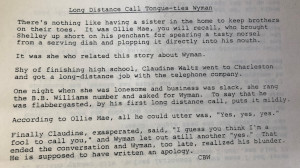 Long Distance Call Tongue-ties Wyman