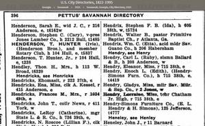 1925 Savanah city directory