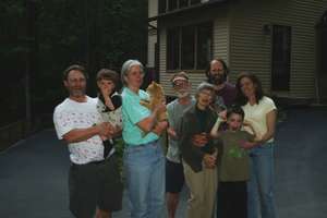 May 27, 2006 (L to R: Steve, Robert, Helen, Calvin -- the cat, Loren, Sarah W. David, Aaron, Sarah Z.).