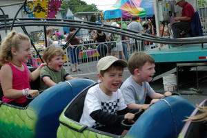 Robert and Evan on roller coaster
