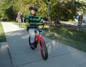 Robert showing off his two wheel skilz.