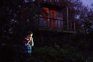 Robert on the harmonica serenading at Sam and Oscar's graduation party