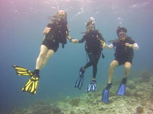 David, Sarah and Robert in Bonaire