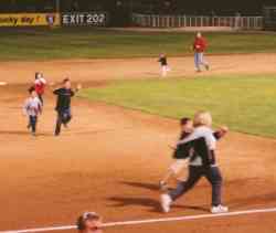 Ian running the bases.