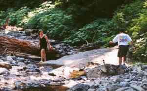 Sarah and David Z. creekside.