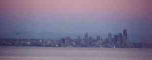 Seattle's skyline by ferry.