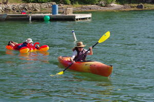 Kayaking (and floating) in our bay