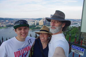 Robert, Sarah, David overlooking Pittsburg