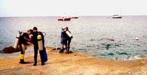 Shore diving at Sunset Reef.