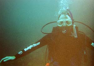 David diving off of the Poor Knights Islands