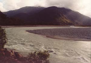 River draining Franz Josef glacier.