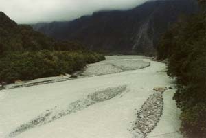 River draining Franz Josef glacier.