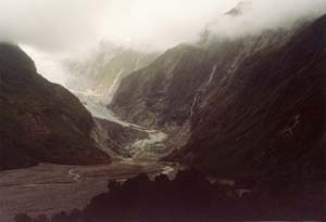 The clouds on Franz Josef glacier.