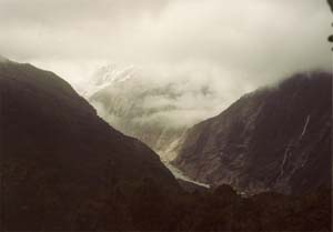 The clouds on Franz Josef glacier.