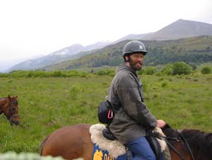 David on horseback in Rohan (Glenorchy).