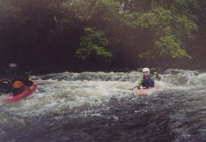 Sarah paddling the Mangles.