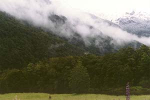 The mountains surrounding Glade House (and lowering snow line).