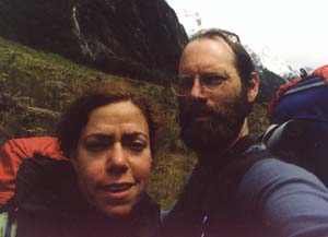 Sarah and David on day 2 of the Milford Track.