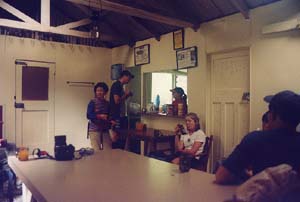 Tea break at Boatshed House, day 4.