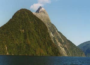 Mitre Peak across from Mitre Peak Lodge.