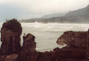 The coast at Pancake Rocks.