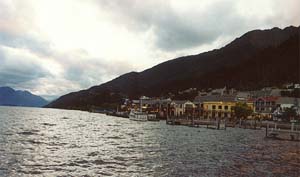 Storm clouds over Queenstown bay.