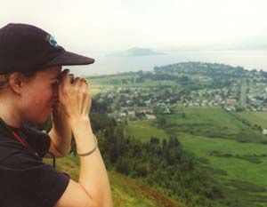 Sarah taking in Queenstown.