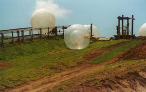 The Zorb begins it's journey.